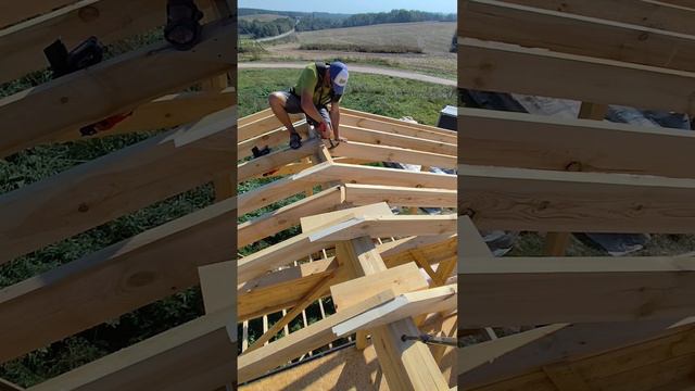 Дом 119м². Разметка и установка стропил.