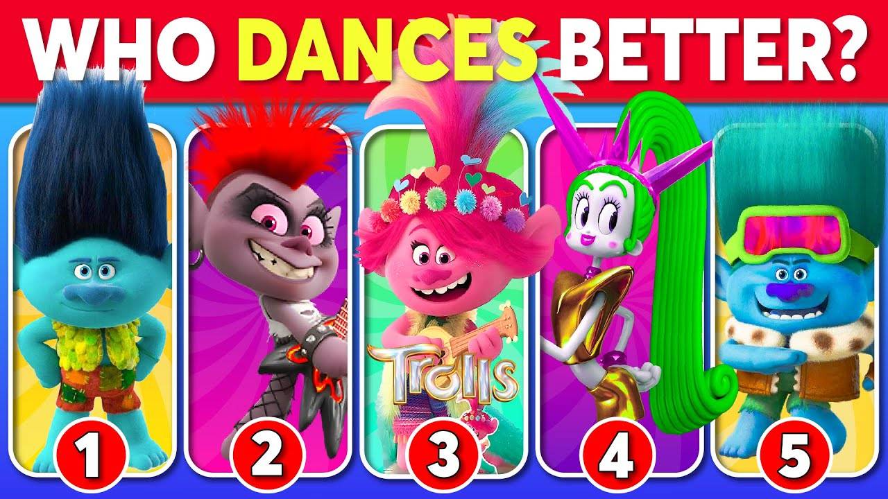 Who DANCES Better_ 💃🎶 Trolls Edition 🍄 Poppy, Velvet And Veneer, Branch, Biggie, Barb
