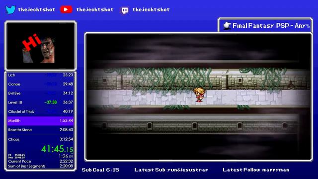 Final Fantasy 1 - PSP Speedrun (1:21:19)  [No Encounter Mod]