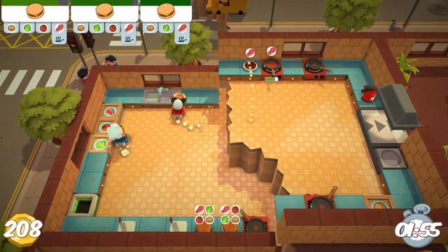 Overcooked World Record -  2 Players - Level 1-6 - Score:520