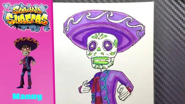 Subway Surfers Characters Drawing Jake Tricky Manny Harumi Sun Tagbot