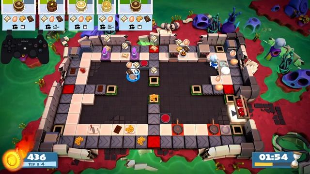 Overcooked 2 – Level 6-3 - 4-Stars World Record! -  1 Player - Score: 1288