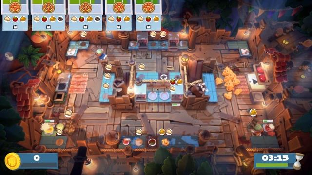 Backpack Pizza | 1-3 Campfire Cookoff 4 Stars (3 Players) Overcooked 2, All You Can Eat