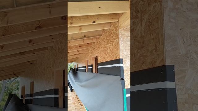 Дом 119м². Ветрозащита по стенам с ОСП