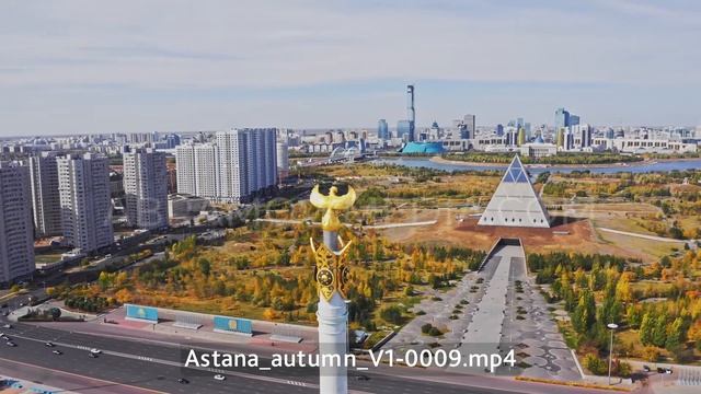Осенняя Астана Нур-Султан 4K Футажи с дрона