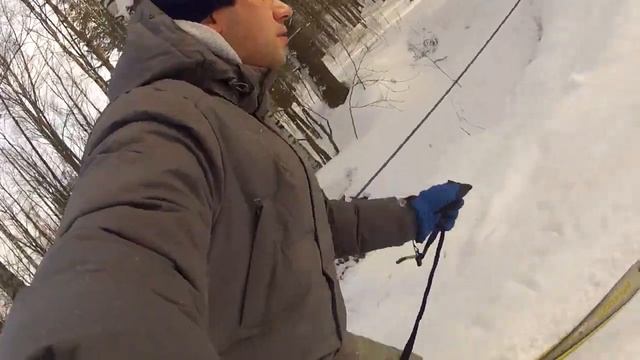 Лыжи горные подъемник бугельный