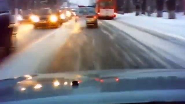 Fast winter city driving  Тверь автоутро