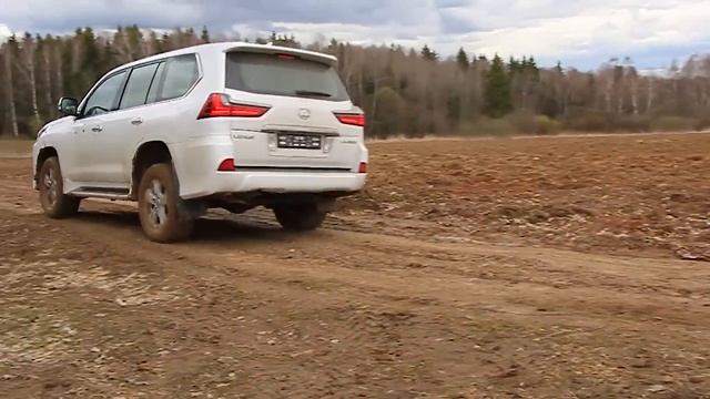 Lexus LX450d на полевой дороге