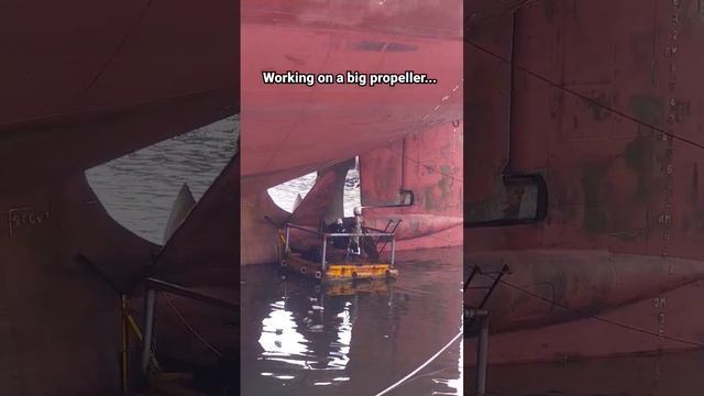 Propeller Repair. Επισκευή στην προπέλα #ship #propeller #maritime #vessel #marine #boat #shipyard