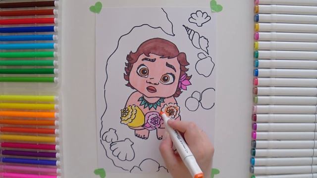 Drawing Moana Kid | Рисование малышки Моаны  | Моананың суретін салу