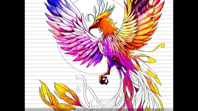 Раскраска для детей Жар-птица – Фенист. Арт терапия.