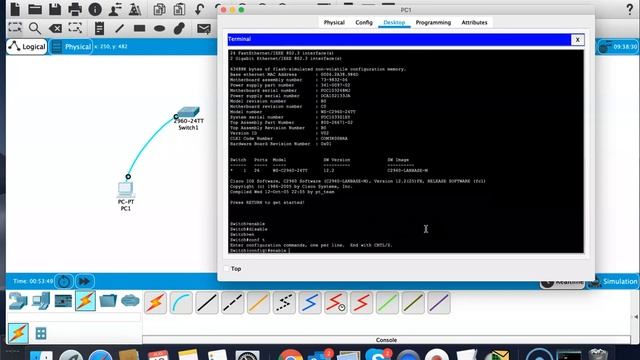 Configuring access to the privileged EXEC mode on CISCO switch