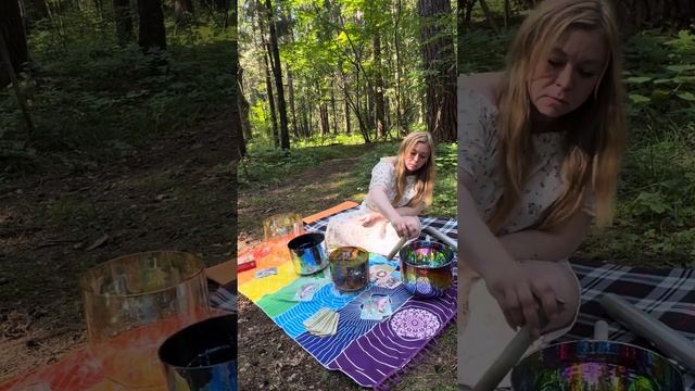 Хрустальные поющие чаши,медитация в лесу #звукотерапия #поющиечаши #экозвук #медитация #массажзвуком