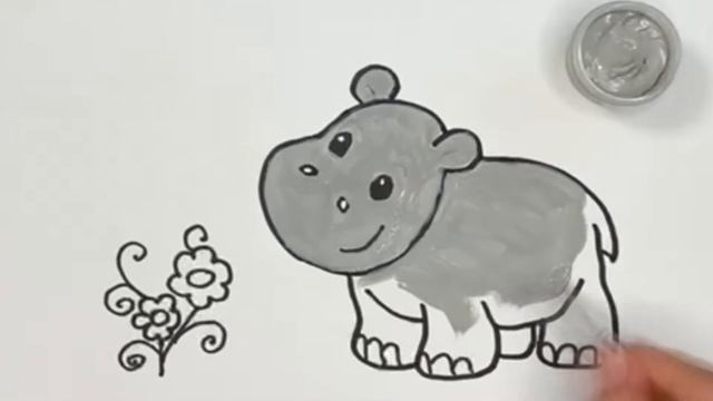 Bolalar uchun begemot chizish | Рисунок бегемотика для детей | Drawing Hippo for kids