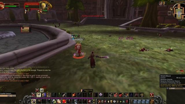 Scarlet Monastery Cathedral Solo Prot Warrior LvL 40-43 Wotlk