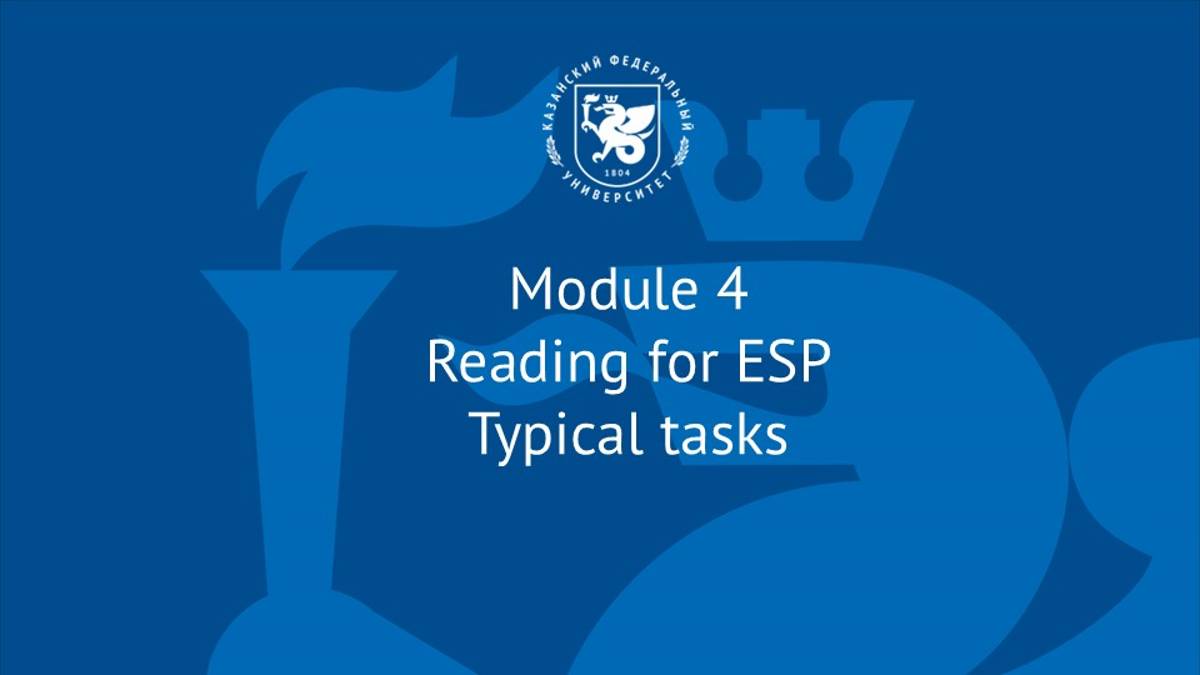 Module 4. Reading For ESP