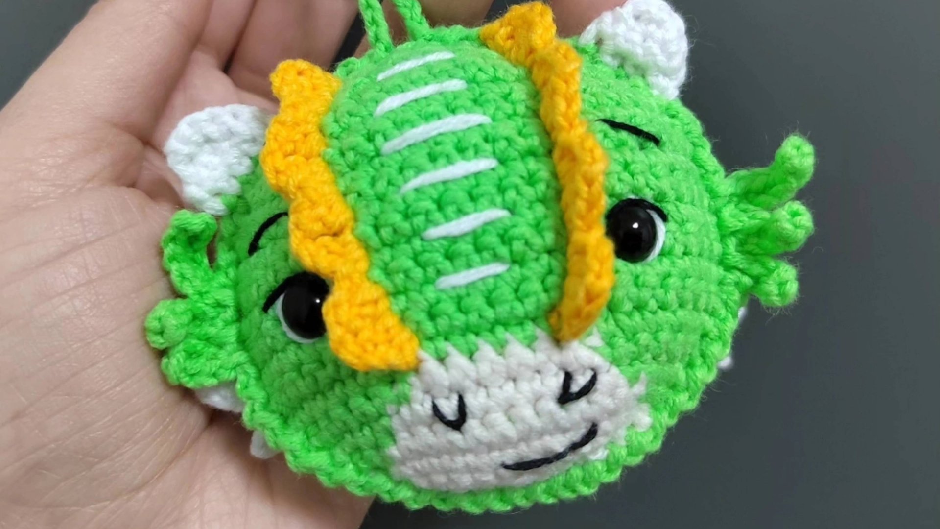 Дракон крючком. Дракон поворотными рядами.  Елочная игрушка или магнитик. Crochet Dragon Amigurumi