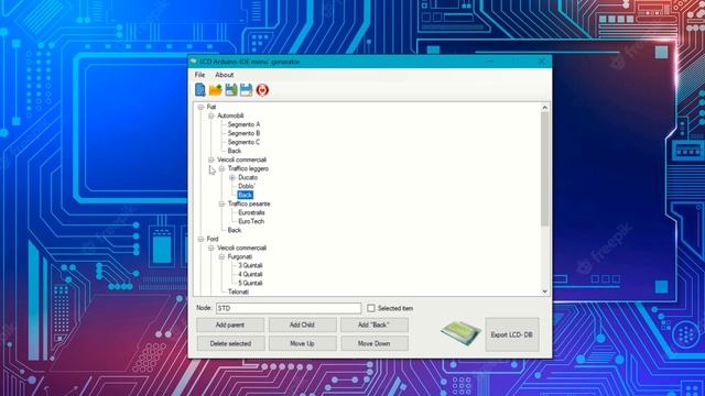 LCD Menu Generator per Arduino STM32 Nucleo ESP32 e schede compatibili