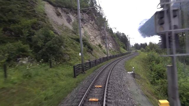 HD Казис - Туннель Альбула II (Новый) - Швейцария [07.2024], поездка на поезде