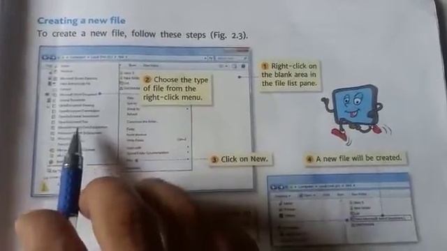 5th Computer 2nd Lesson Windows 7 Create New File In Windows Explorer