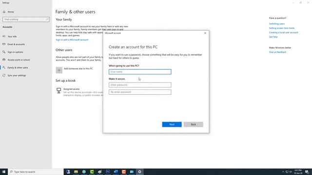 How Do I Create A New User On Windows 10 Without A Microsoft Account