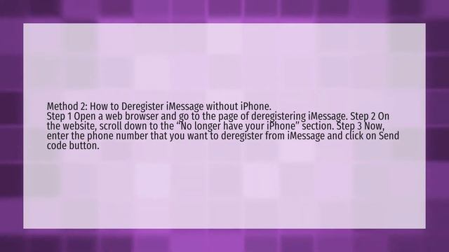 How Do I Unregister My Number From IMessage Without An IPhone?