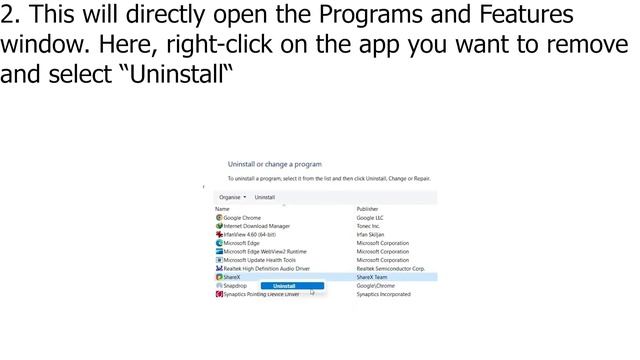 Uninstall Apps On Windows 11 From The Control Panel