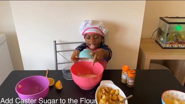 Three Year Old Chef Izzy Makes Her Classic Apple Crumble Pie