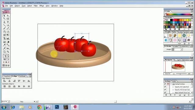 How To Make 3D Apple In Adobe Illustrator  🍎🍎🍎🍎🍏🍏🍏🍏