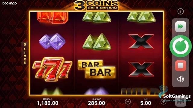 3 Oaks Gaming (Booongo) - 3 Coins - Gameplay Demo