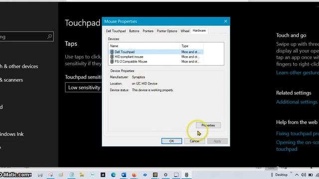 How To Disable / Enable The Touchpad,  Touch Pad , In Windows 10, Version Era Dec 2020, On A Dell