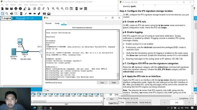 Tugas Video Keamanan Jaringan -  Configure IOS Intrusion Prevention System (IPS) Using CLI