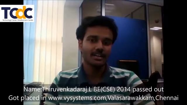 TCDC - 100% Placement Proven History – Thiruvenkat - IOS App Development