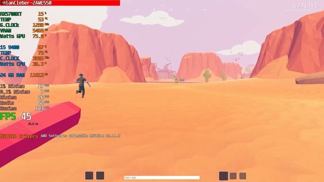 Totally Accurate Battlegrounds, Teste EGPU RX5700XT Notebook 2AME550