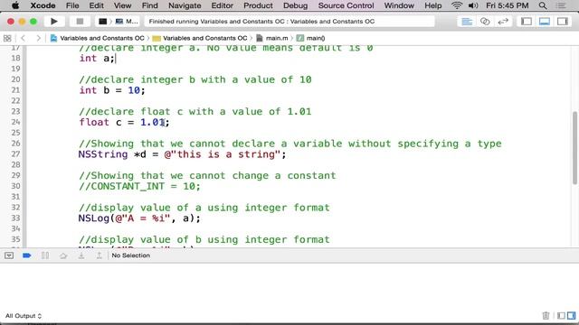 Variables Constants And Types   Objective C