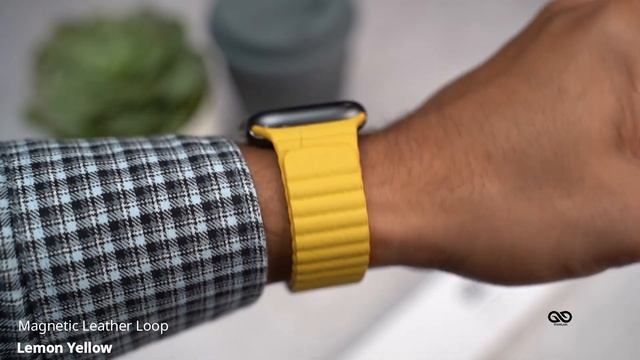 Lemon Yellow Magnetic Leather Loop For Apple Watch 38/40/41/42/44/45mm
