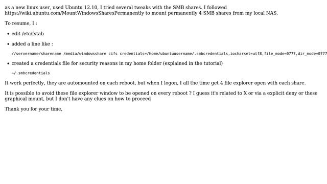 Automount Smb Share Customization
