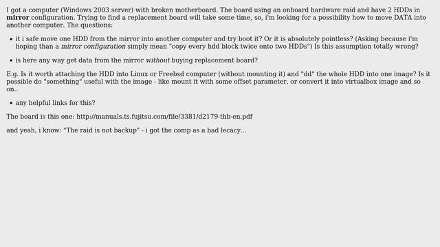 Broken Motherboard Hardware Mirror - Getting Data From The Hdd Or From Its Image (2 Solutions!!)
