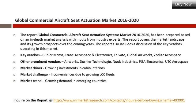 Commercial Aircraft Seat Actuation Market Key Vendors Research Report To 2020