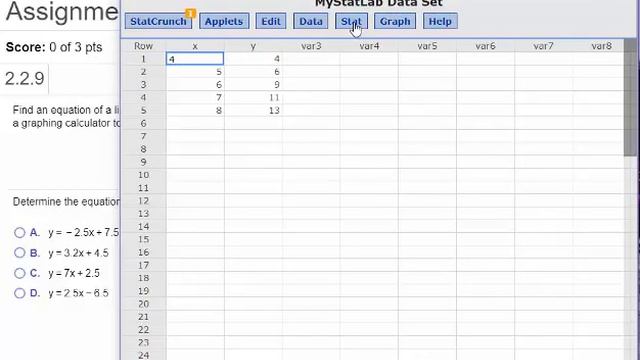 MATH130 Section 2.2 Lecture Video - StatCrunch Example
