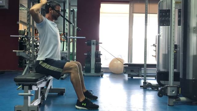 Cable Face Pull - Sitting On A Bench