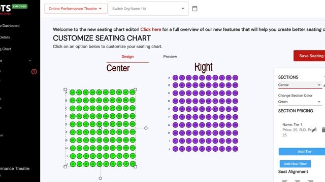 Moving A Section On Your Seating Chart