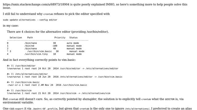Unix & Linux: No Syntax Highlighting When Editing Crontab (4 Solutions!!)