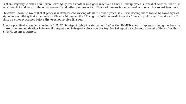 Unix & Linux: Start A Unit After Another Unit Goes Inactive