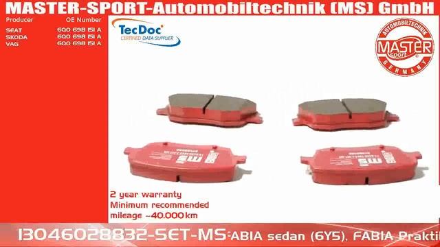 13046028832-SET-MS | BRAKE PADS | Master-Sport-Automobiltechnik (MS) GmbH