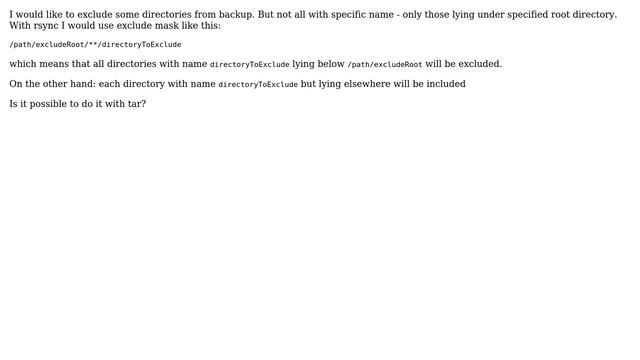 Tar - How To Exclude Like This: 