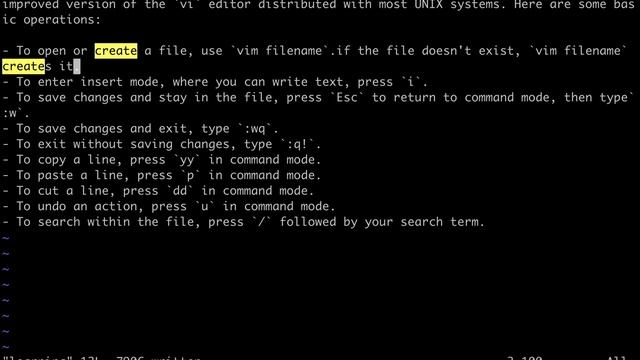 Text Editing With Vim, Including Basic Operations Like Cut, Copy, And Paste