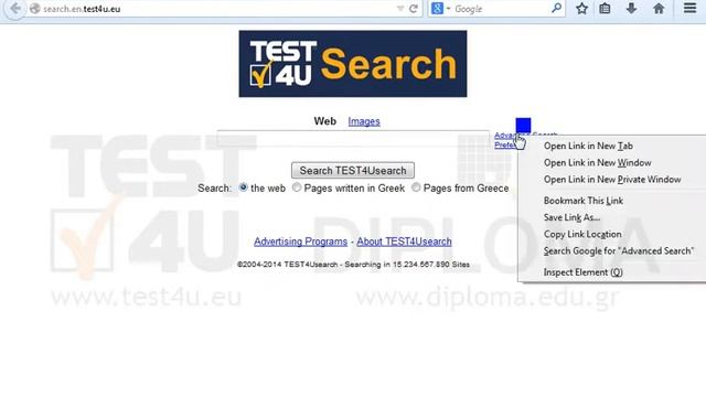 Open The Advanced Search Link Displayed In The Current Page In A New Window Or In A New Tab.