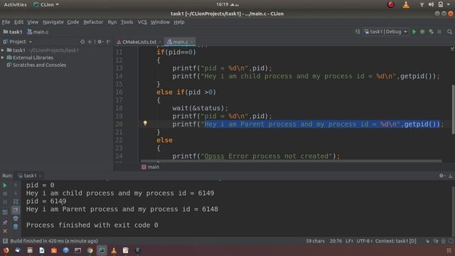 How To Execute Fork System Call In Linux Using C #5