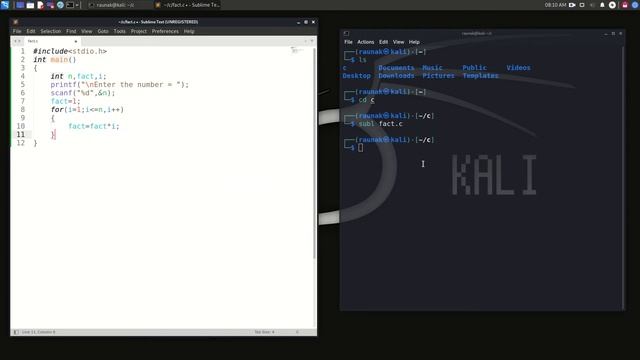 C Program To Find The Factorial Of An Integer